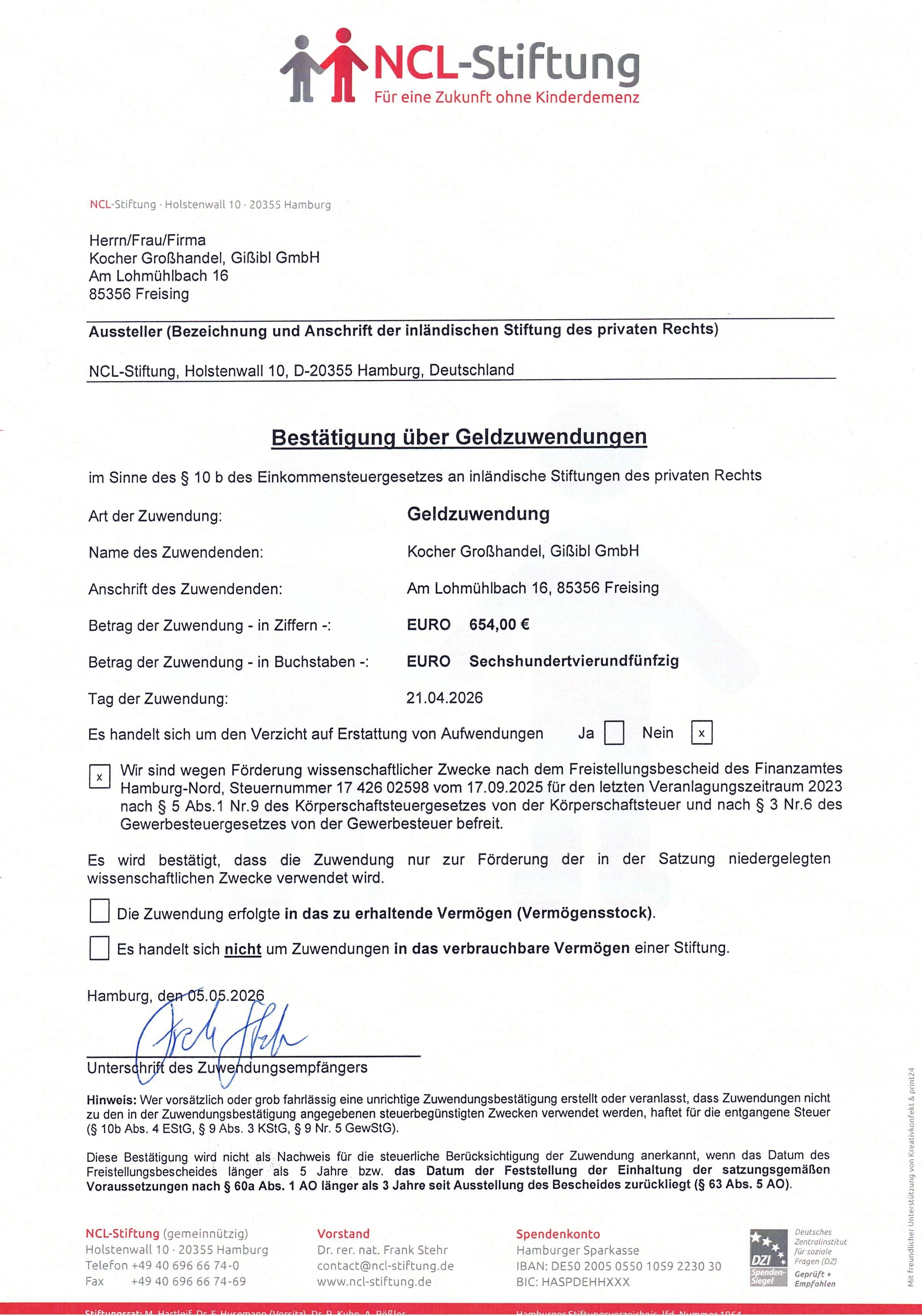 2026-05-19-Geldzuwendung-Nr.-353-Kocher-Grosshandel-Gissibl-GmbH-21.04.2026-