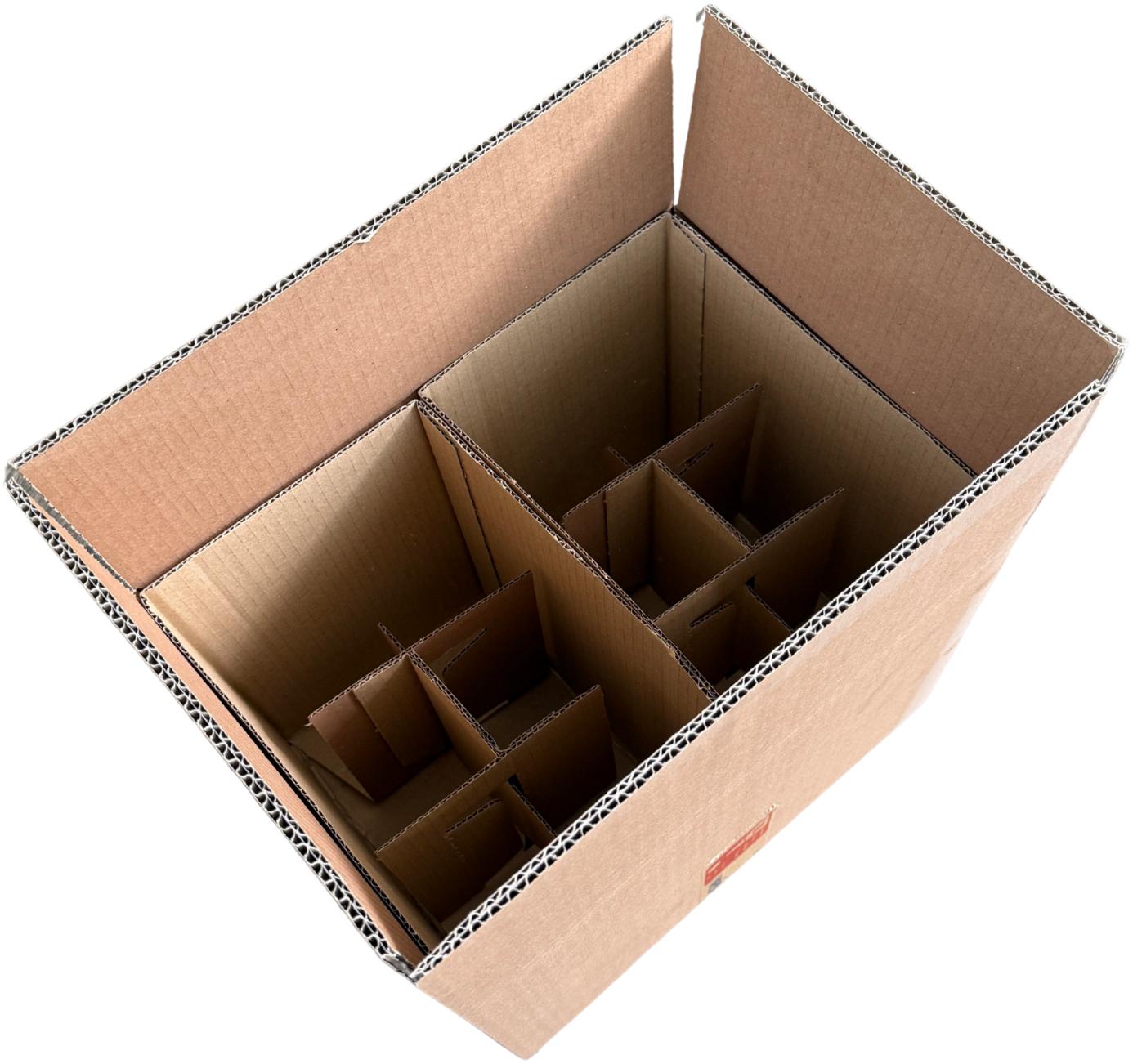 12er Bier Umkarton Wellpappe braun für 2 x 6er ohne Innenkartons FEFCO 0201