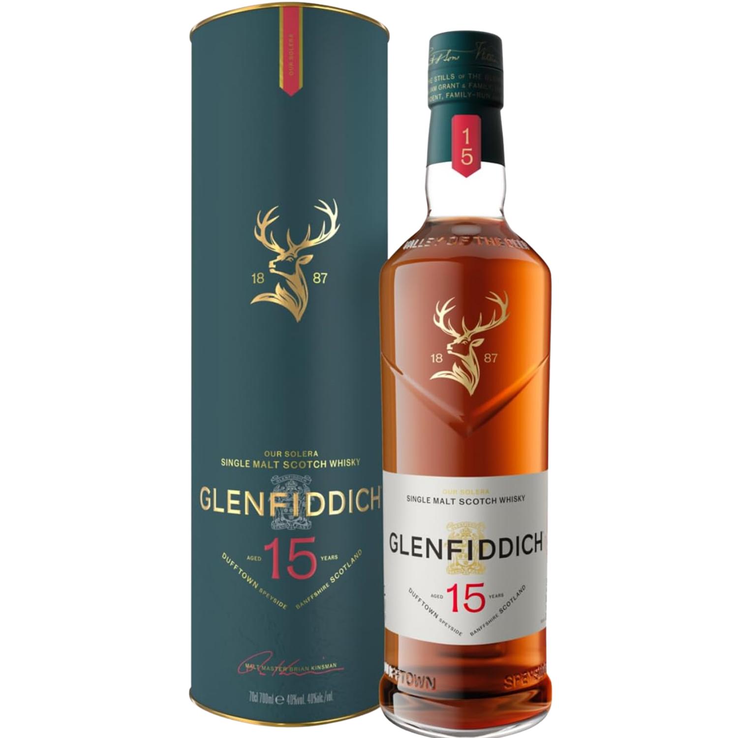 Glenfiddich 15 Year Old Speyside Single Malt Scotch Whisky