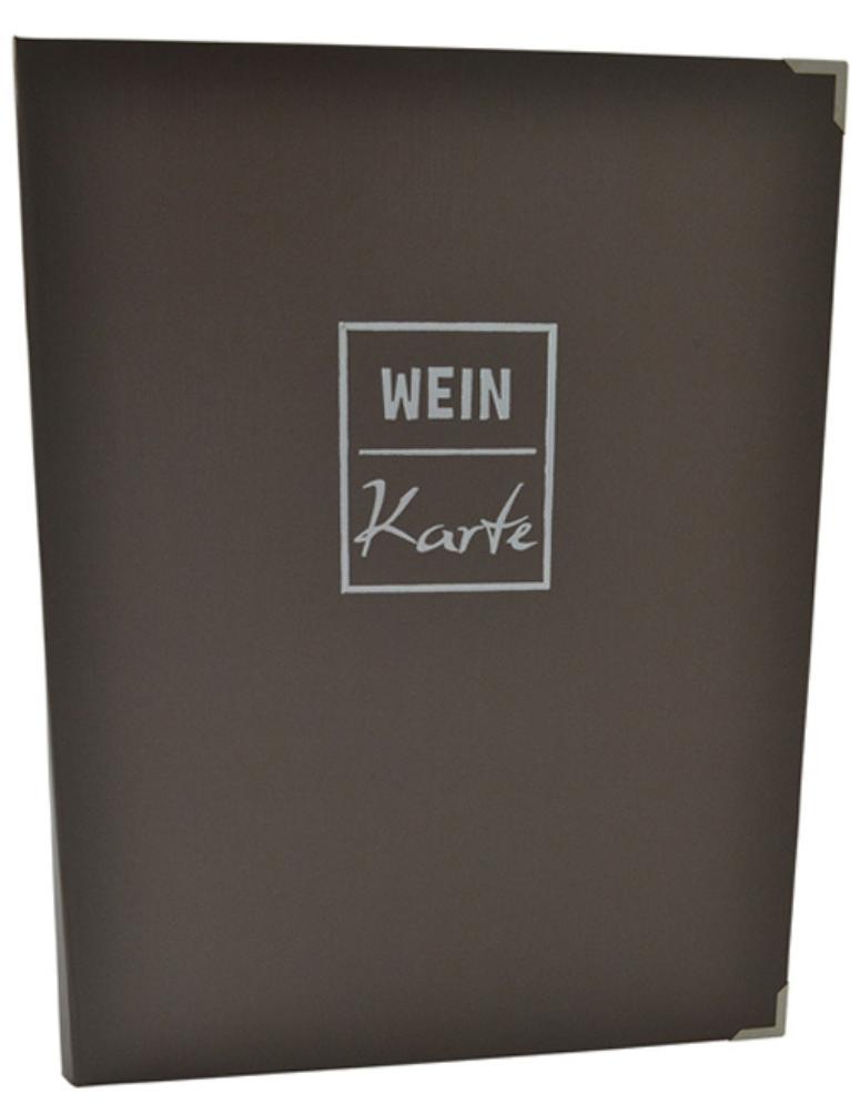 Weinkarte Hardcover A4 Stein  Passepartout-System