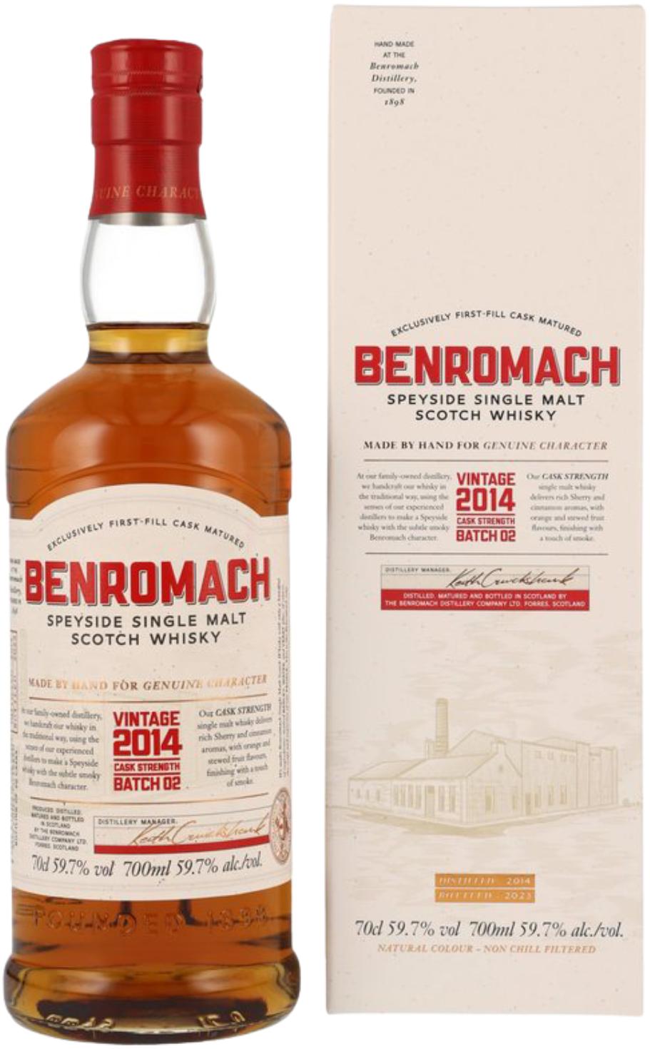 Benromach Cask Strength Vintage 2014 Batch 2 Speyside Single Malt Scotch Whisky