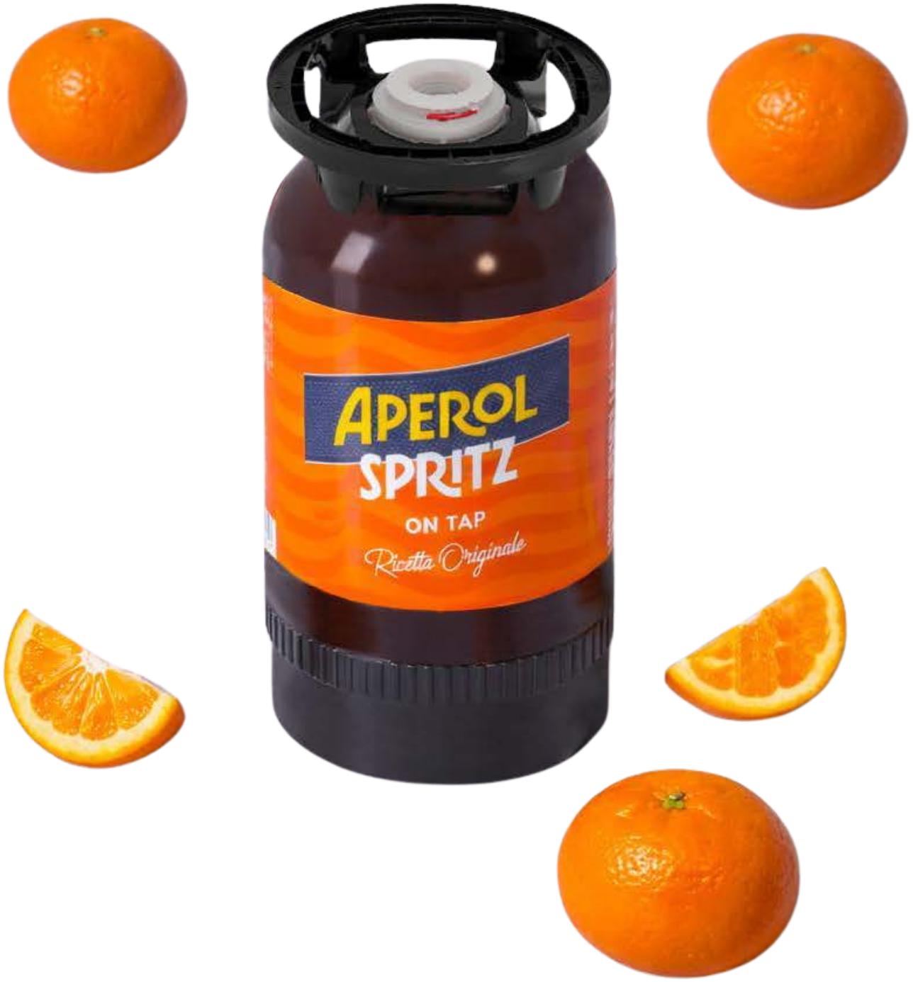 APEROL SPRITZ RTD ON TAP Einweg Fass-> Dreh Poly KEG